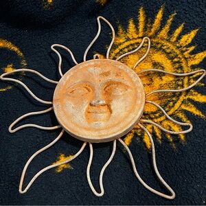 Vintage 90s Celestial Sun Wall Decor Rustic Boho Fairy Whimsigoth Hanging Art